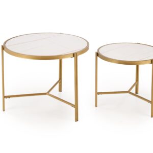 Kahvilatablettisarja FATIMA, valkoinen marmori / kulta