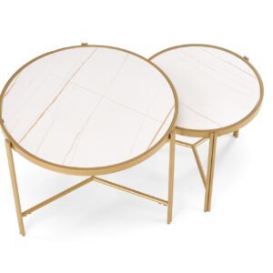 Kahvilatablettisarja FATIMA, valkoinen marmori / kulta