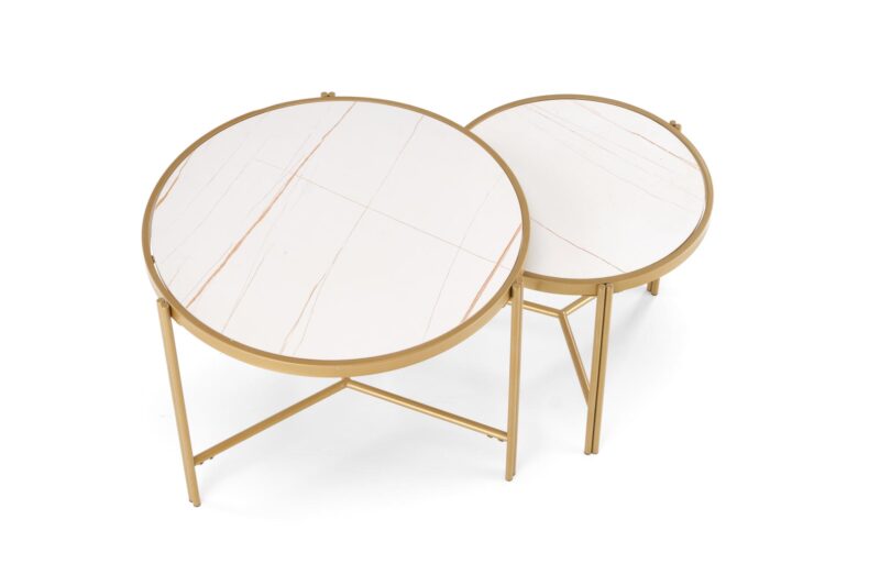 Kahvilatablettisarja FATIMA, valkoinen marmori / kulta