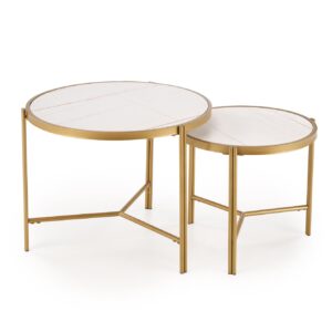 Kahvilatablettisarja FATIMA, valkoinen marmori / kulta