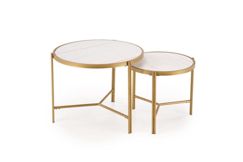 Kahvilatablettisarja FATIMA, valkoinen marmori / kulta