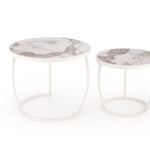 Kahvilatablettien komplekti INES, beige marmori / valkoinen