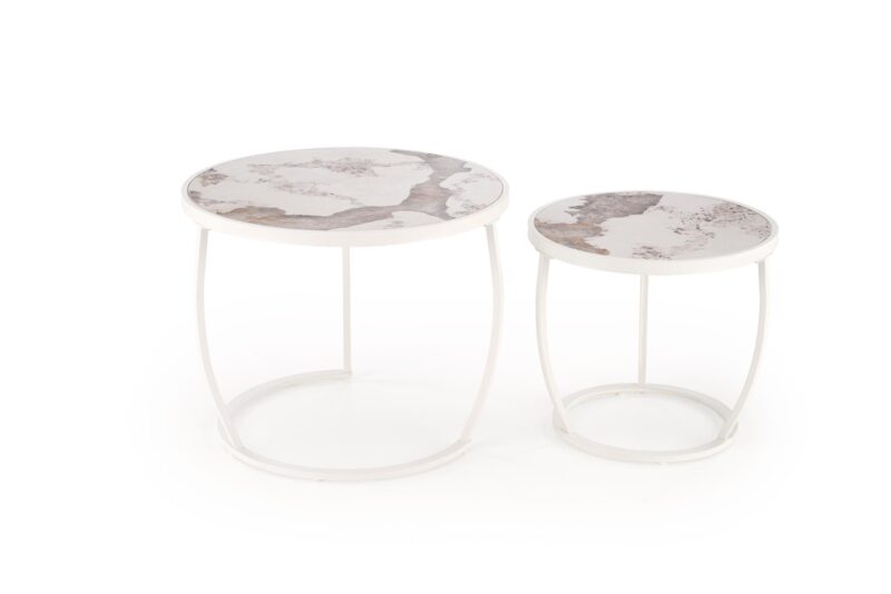 Kahvilatablettien komplekti INES, beige marmori / valkoinen