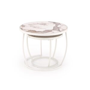 Kahvilatablettien komplekti INES, beige marmori / valkoinen