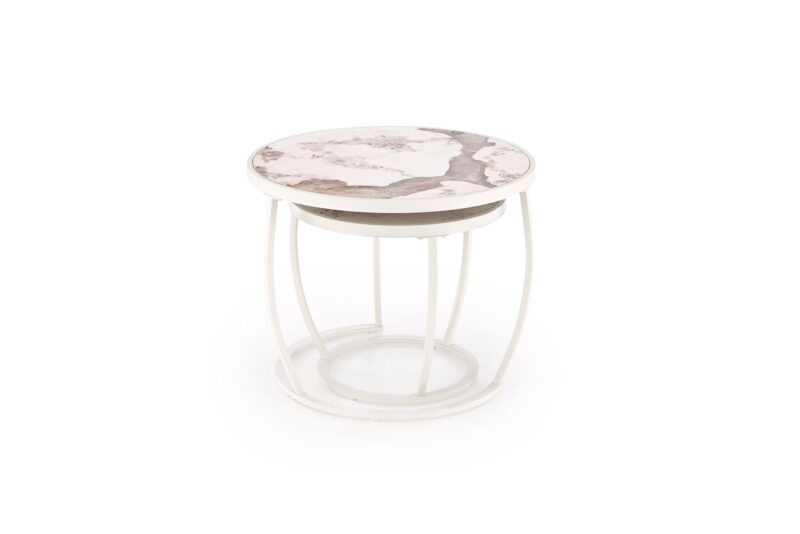 Kahvilatablettien komplekti INES, beige marmori / valkoinen