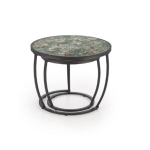 Kahvilapöytä INESA, vihreä marmori / musta