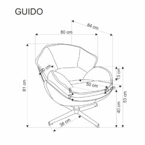 Sohva tuoli GUIDOR, sinappiväri