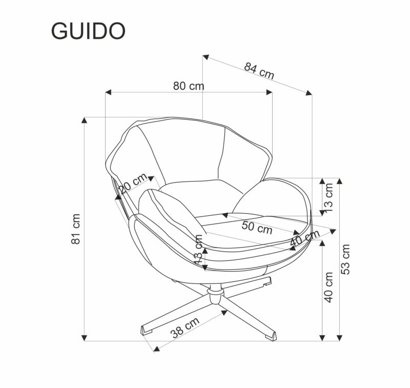 Sohva tuoli GUIDOR, sinappiväri
