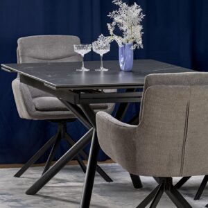 Laajennettava Ruokapöytä VITORINO, musta marmori