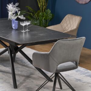 Laajennettava Ruokapöytä VITORINO, musta marmori