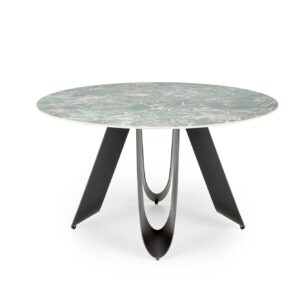 GIOVANI ruokapöytä, pyöreä / vihreä marmori / musta