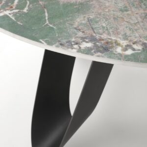 GIOVANI ruokapöytä, pyöreä / vihreä marmori / musta
