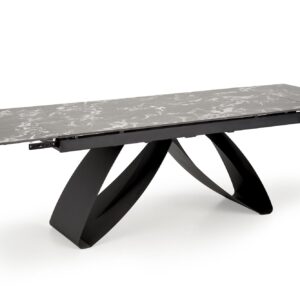 Ruokapöytä HILARON, musta marmori / musta