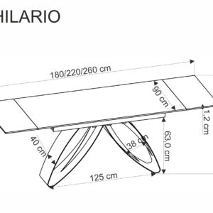 Ruokapöytä HILARON, musta marmori / musta