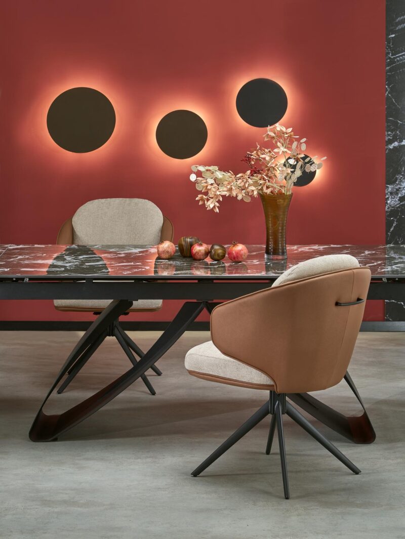 Ruokapöytä HILARON, musta marmori / musta