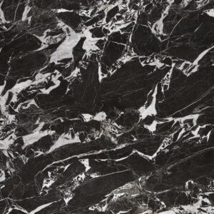 Ruokapöytä HILARON, musta marmori / musta