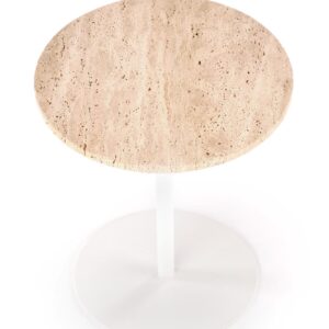 Kahvilapöytä TRAVON S, travertiini / valkoinen