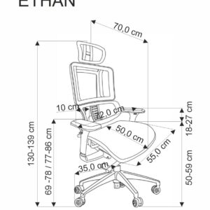 Toimistotuoli ETHAN, harmaa