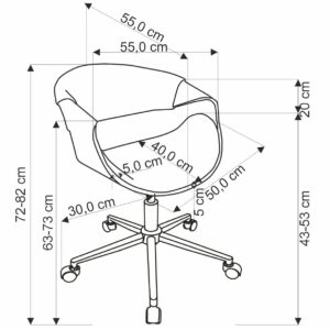 Toimistotuoli ALVIERA, musta / pähkinä