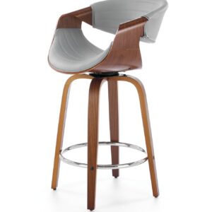 Baarituoli PEWEN, harmaa / pähkinä