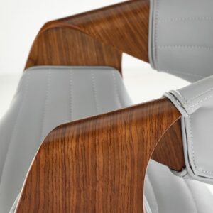 Baarituoli PEWEN, harmaa / pähkinä