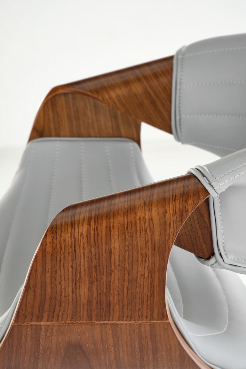 Baarituoli PEWEN, harmaa / pähkinä