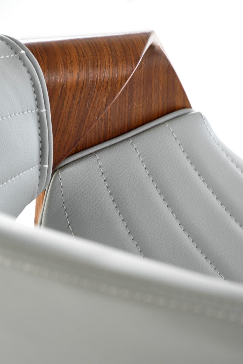 Baarituoli PEWEN, harmaa / pähkinä