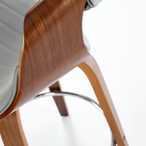 Baarituoli PEWEN, harmaa / pähkinä