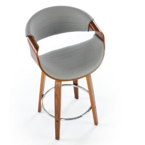 Baarituoli PEWEN, harmaa / pähkinä