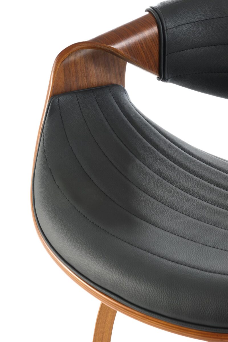 Baari-istuja WALNOR, musta / pähkinä