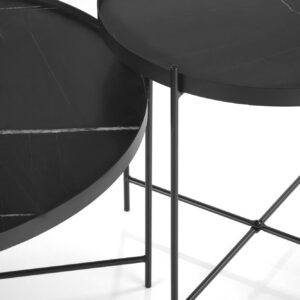 Kahvipöytä JULIETA, must marmori / musta