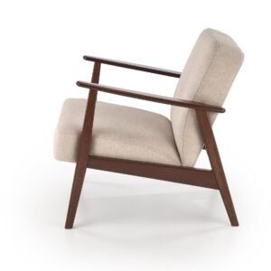Nojatuoli MILAVOR 1S, beige / tumma pähkinä
