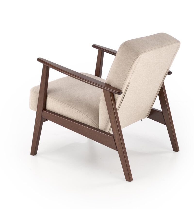 Nojatuoli MILAVOR 1S, beige / tumma pähkinä