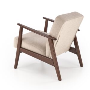 Nojatuoli MILAVOR 1S, beige / tumma pähkinä