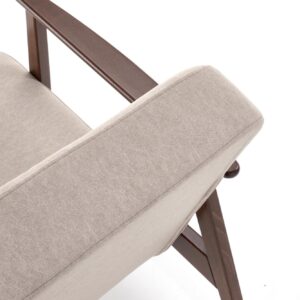 Nojatuoli MILAVOR 1S, beige / tumma pähkinä