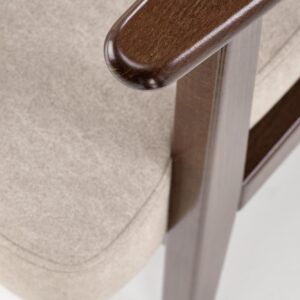 Nojatuoli MILAVOR 1S, beige / tumma pähkinä