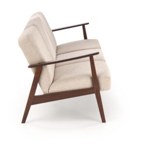 Sohva MILAVOR 3S, beige/ tumma pähkinä