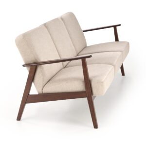 Sohva MILAVOR 3S, beige/ tumma pähkinä