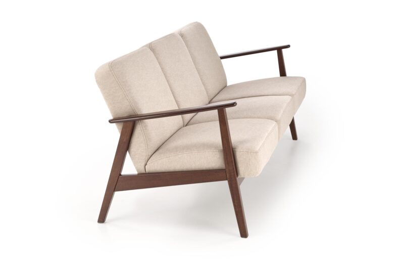 Sohva MILAVOR 3S, beige/ tumma pähkinä