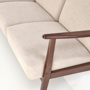 Sohva MILAVOR 3S, beige/ tumma pähkinä