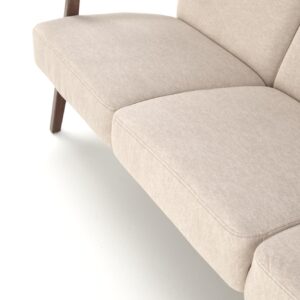 Sohva MILAVOR 3S, beige/ tumma pähkinä