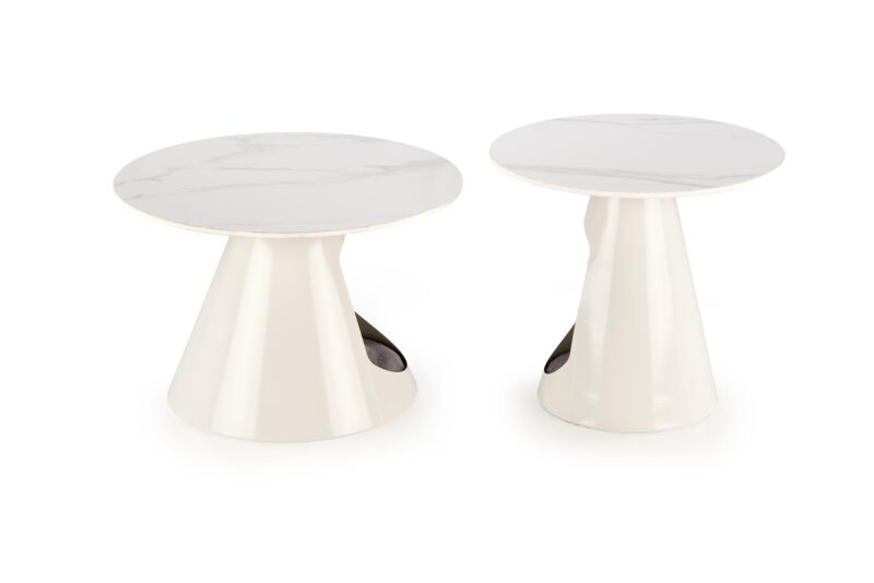 Kahviteltta OSARIS, valkoinen marmori / valkoinen