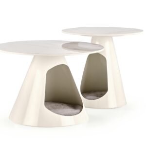 Kahviteltta OSARIS, valkoinen marmori / valkoinen