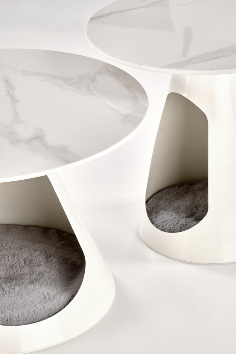 Kahviteltta OSARIS, valkoinen marmori / valkoinen