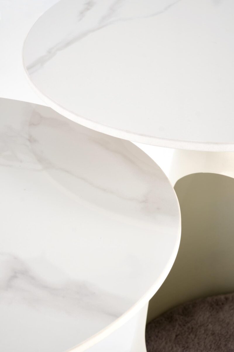 Kahviteltta OSARIS, valkoinen marmori / valkoinen