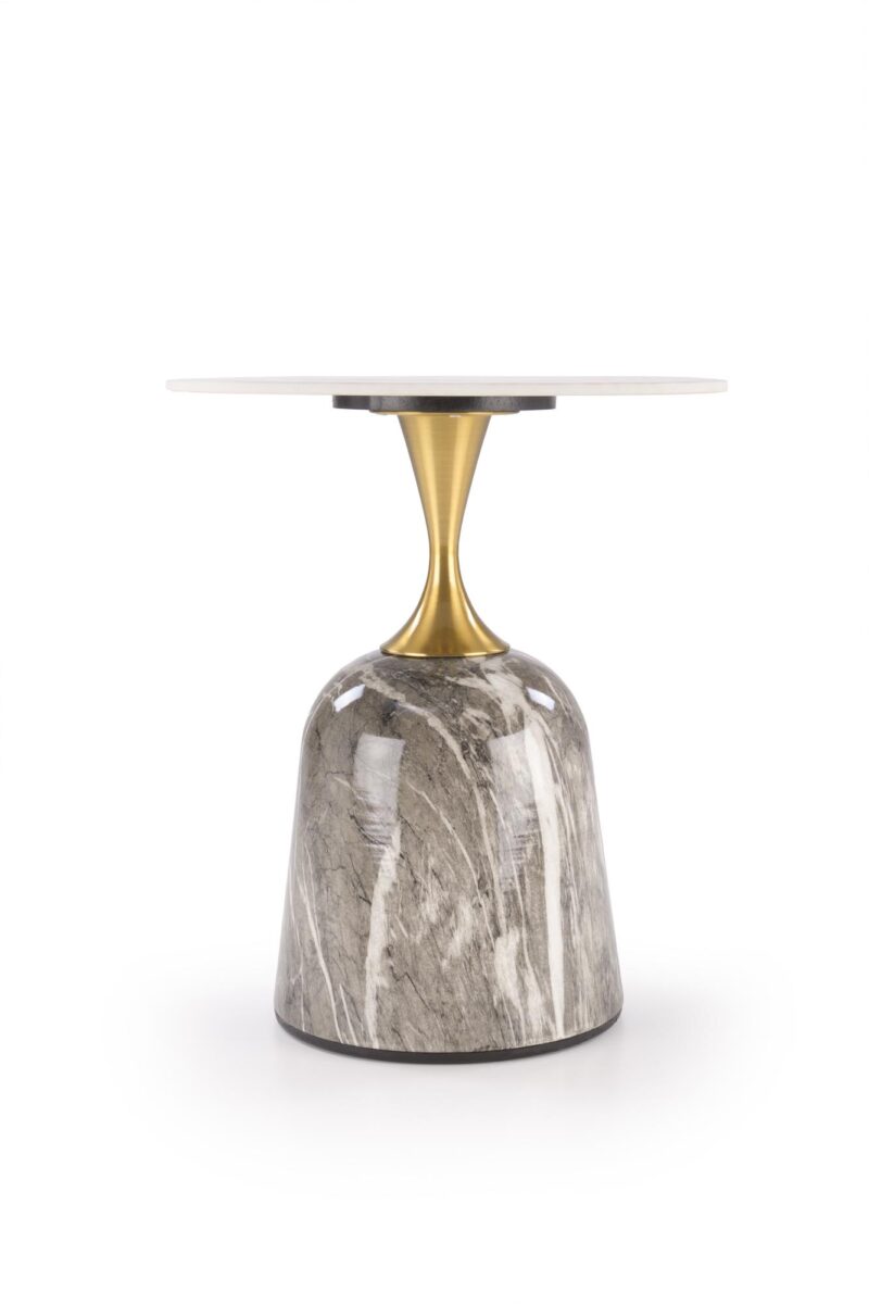 Kahvilapöytä ROSLEN, valkoinen marmori / harmaa marmori / kulta