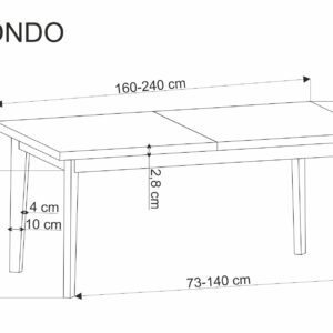 Ruokapöytä EDMIRON, luonnon tammi