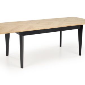 Ruokapöytä EDMIRON, vaaleaa tammea / musta