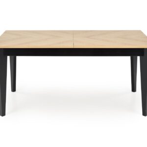 Ruokapöytä EDMIRON, vaaleaa tammea / musta