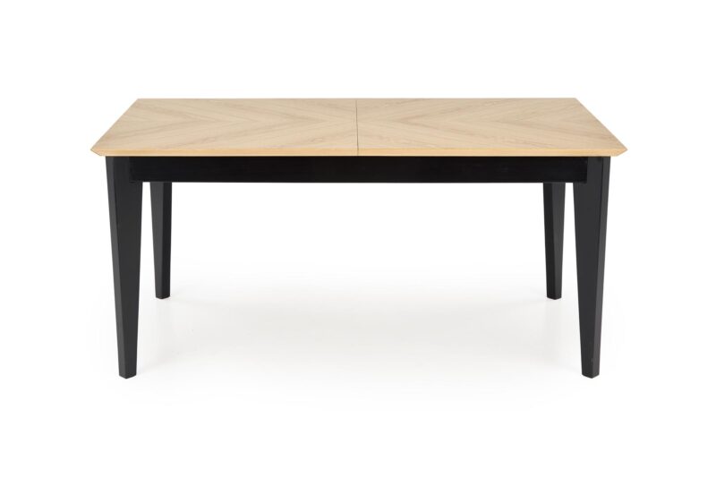 Ruokapöytä EDMIRON, vaaleaa tammea / musta